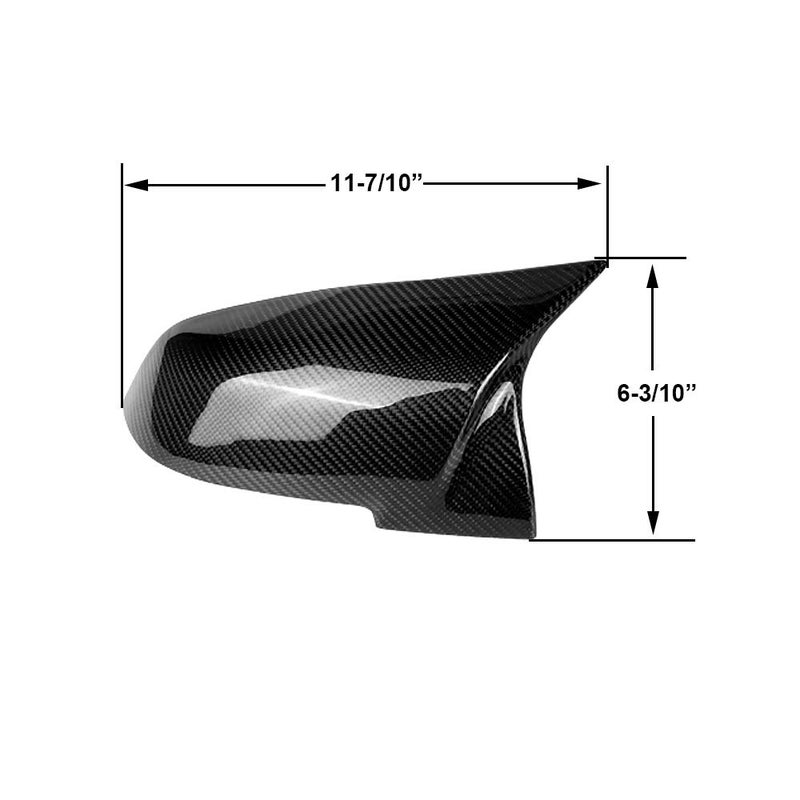 SNA Gloss Black Real Carbon Fiber Side Mirror Cover Cap Replacement Compatible for BMW 1 series F20 2 series F22 F23 3 series F30 F31 F34 4 series F32 F33 F36 X1 E84 M2 F87 2-pc Set - Image 4